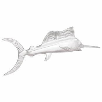 ARDEBO.de - Wandmontierte Schwertfisch Silber 91x8x26 cm aus Aluminium