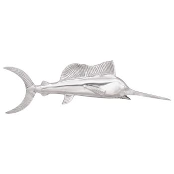 Wandmontierte Schwertfisch Silber 91x8x26 cm aus Aluminium