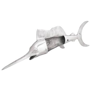 Wandmontierte Schwertfisch Silber 91x8x26 cm aus Aluminium