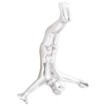 ARDEBO.de - Skulptur Silber 22x8x25 cm Aluminium fallender Mann