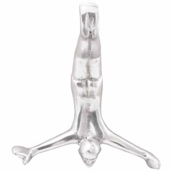 Skulptur Silber 22x8x25 cm Aluminium fallender Mann