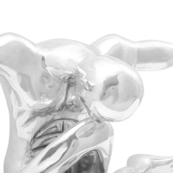 Skulptur Silber 63x20x22 cm Aluminium Dankender Mann
