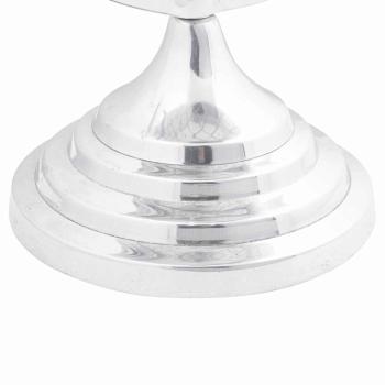 Globus Skulptur Silber 16,5x14x26 cm aus Aluminium
