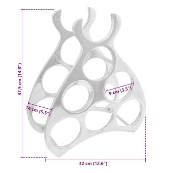Weinregal Silber 32 x 14 x 37,5 cm Aluminium