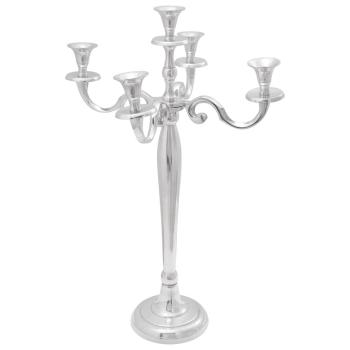 ARDEBO.de - Kerzenhalter Silber 39x39x60 cm Aluminium