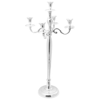 ARDEBO.de - Kerzenhalter Silber 32x32x79,5 cm Aluminium