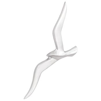 ARDEBO.de - Wandmontierte Möwe 2er Set Silber Aluminium