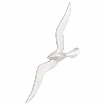 Wandmontierte Möwe 2er Set Silber Aluminium