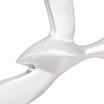 Wandmontierte Möwe 2er Set Silber Aluminium