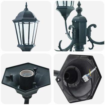 Gartenlichtmasten 3-Lampe E27 Grün 220 cm Aluminium