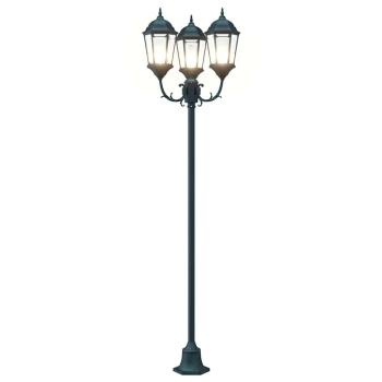 Gartenlichtmasten 3-Lampe E27 Grün 220 cm Aluminium