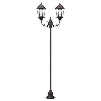 Gartenlichtpfosten 2-Lampe E27 Bronze 220 cm Aluminium