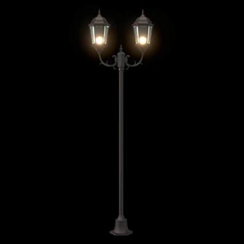 Gartenlichtpfosten 2-Lampe E27 Bronze 220 cm Aluminium
