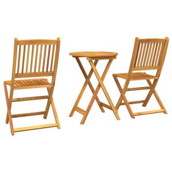 Garten Bistro Set 3 Stk. Braun Massivholz Akazie