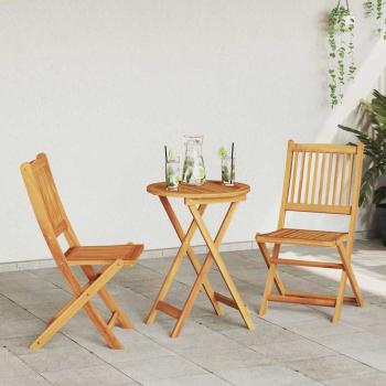 Garten Bistro Set 3 Stk. Braun Massivholz Akazie