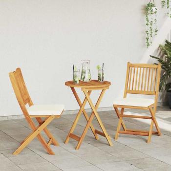 3-teiliges Garten Bistro Set aus solidem Akazienholz
