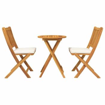 3-teiliges Garten Bistro Set aus solidem Akazienholz