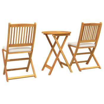 3-teiliges Garten Bistro Set aus solidem Akazienholz