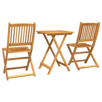3-teiliges Garten Bistro Set aus solidem Akazienholz
