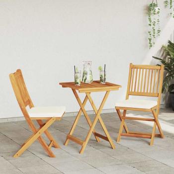 3-teiliges Garten Bistro Set aus massivem Akazienholz