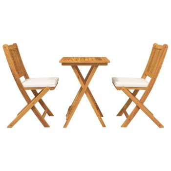 3-teiliges Garten Bistro Set aus massivem Akazienholz