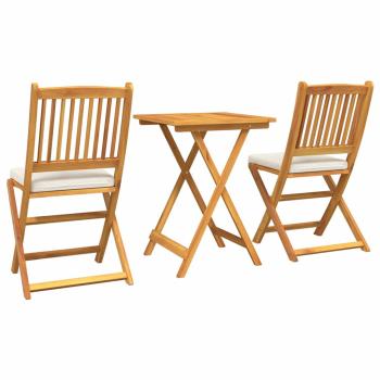 3-teiliges Garten Bistro Set aus massivem Akazienholz