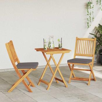3-teiliges Garten Bistro Set aus massivem Akazienholz