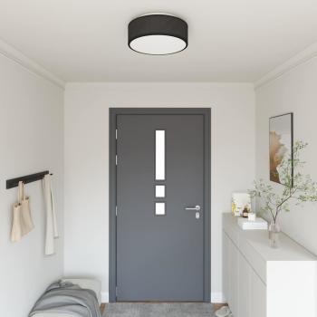 ARDEBO.de - Deckenleuchte Schwarz Ø 38 cm aus Stoff E27