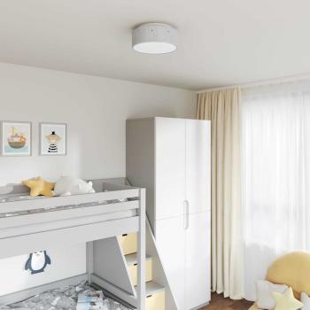 ARDEBO.de - Deckenleuchten mit Sternenhimmel-Lampschirm Grau Ø 30 cm Stoff E27