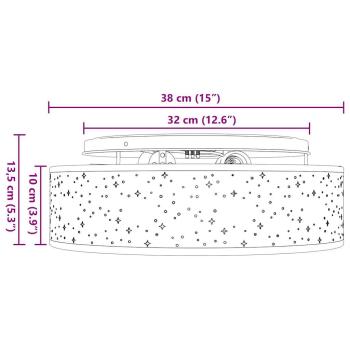 Deckenleuchten mit sternförmigem Lampenschirm Grau Ø 38 cm Stoff E27