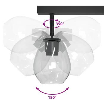 Deckenleuchten mit verstellbarem Glasschirm in Anthrazit E27
