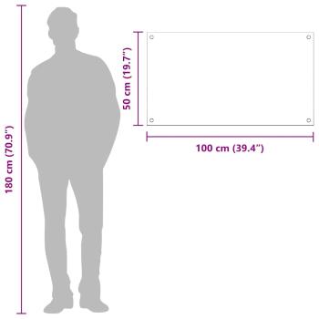 Küchenrückwand in Lichtgrau, 100x50x0,6 cm aus gehärtetem Glas