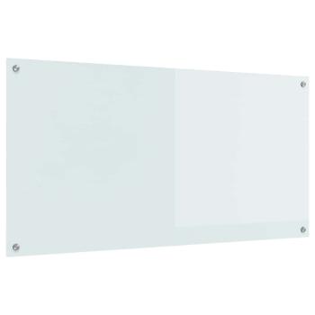 Küchenrückwand Weiß 120x60x0,6 cm aus gehärtetem Glas