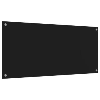 Küchenrückwand Schwarz 110x50x0,6 cm aus gehärtetem Glas