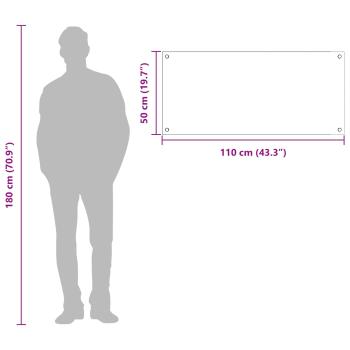 Küchenrückwand Schwarz 110x50x0,6 cm aus gehärtetem Glas