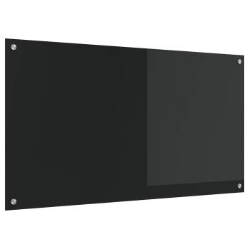 ARDEBO.de - Küchenrückwand Schwarz 110x60x0,6 cm Sicherheitsglas