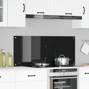 ARDEBO.de - Küchenrückwand Schwarz 120x50x0.6 cm Sicherheitsglas