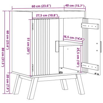 Spülenschrank 114x43x73,5 cm aus massivem Kiefernholz