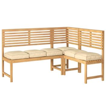 Outdoor-Kissen Set von 6 Beige Polyester 40 x 40 x 8 cm