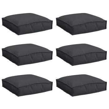 Outdoor Kissen Set aus 6 Schwarz Polyester 40 cm x 40 cm x 8 cm