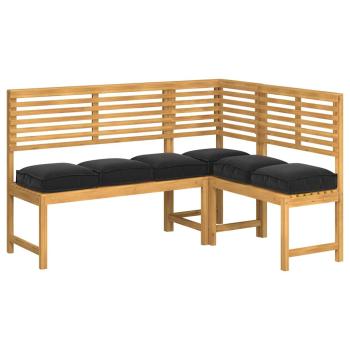 Outdoor Kissen Set aus 6 Schwarz Polyester 40 cm x 40 cm x 8 cm