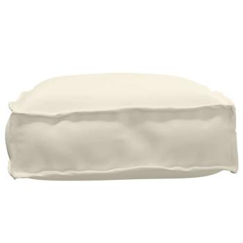 ARDEBO.de - Pallet Kissen Creme Polyester 60 x 40 x 8 cm Leicht