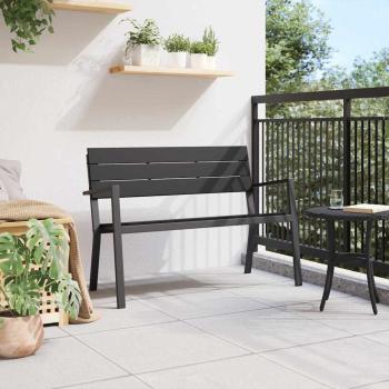 Gartenbank aus Stahl und WPC in Schwarz