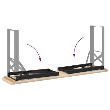 Bierbank Beine 2 Stück klappbar Schwarz pulverbeschichteter Stahl
