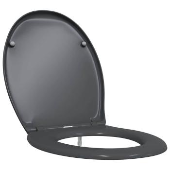 Schnellverschluss-Toilettensitz mit sanfter Schließfunktion Duroplast Anthrazit