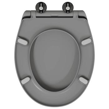Schnellverschluss-Toilettensitz mit sanftem Schließen Duroplast Grau