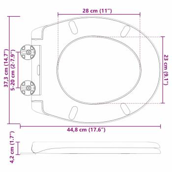 Toilettensitz mit Schnellverschluss und sanftem Schließen Duroplast Schwarz