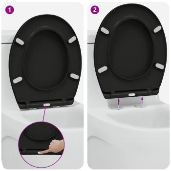 Toilettensitz Schwarz 47 x 37 x 4 cm Duroplast