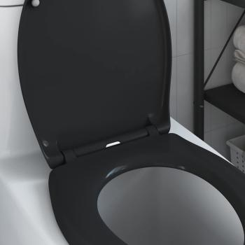Toilettensitz mit Schnellverschluss und sanftem Schließen Duroplast Schwarz