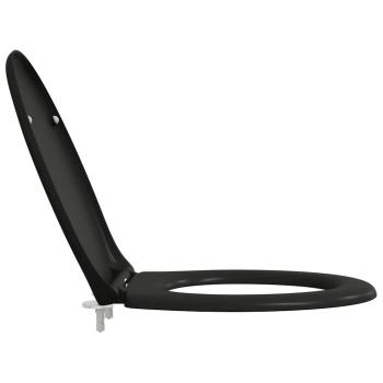 Toilettensitz mit Schnellverschluss und sanftem Schließen Duroplast Schwarz